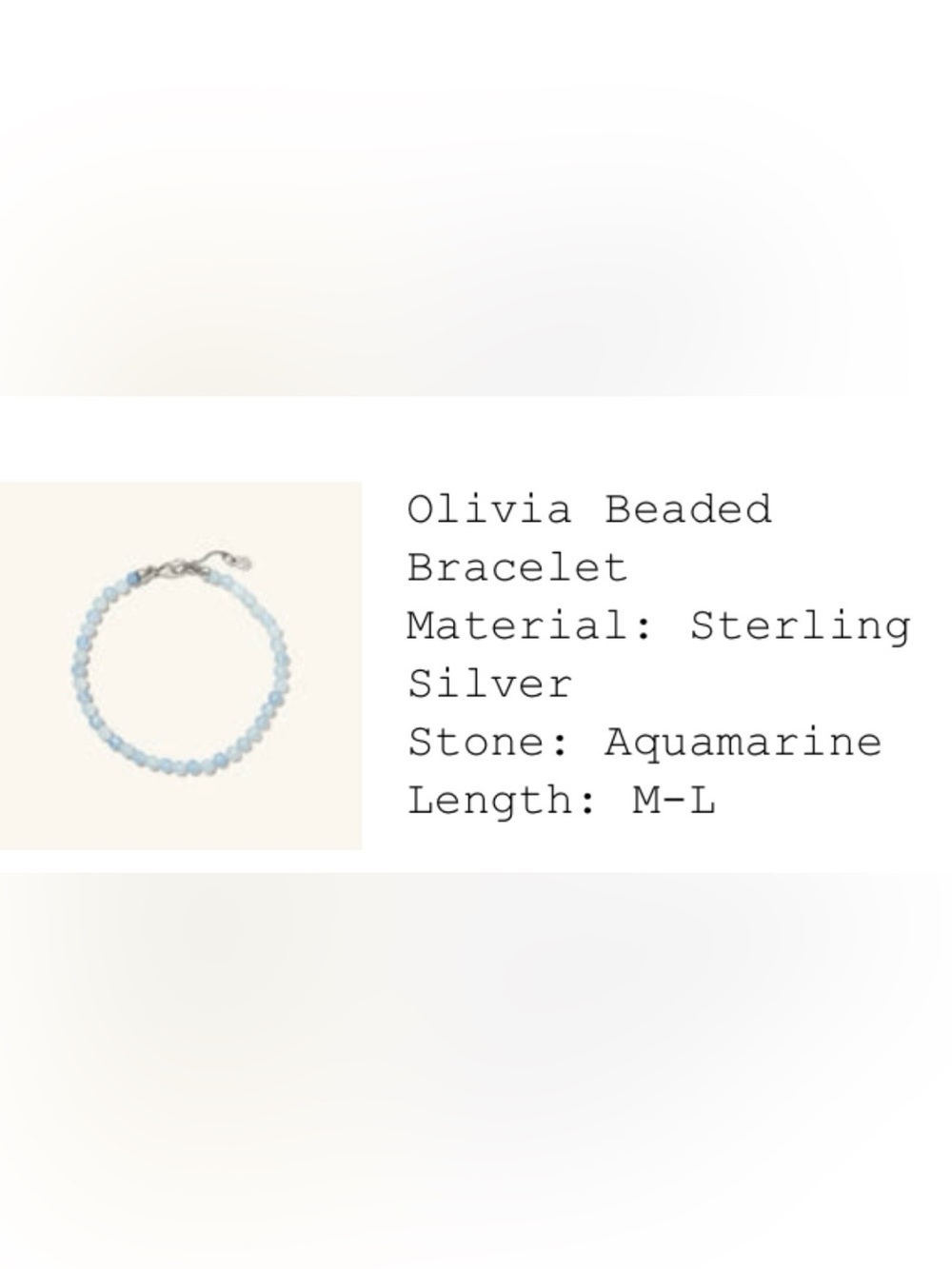 Aquamarine Bead Bracelet in Sterling Silver - Picture 5 of 5